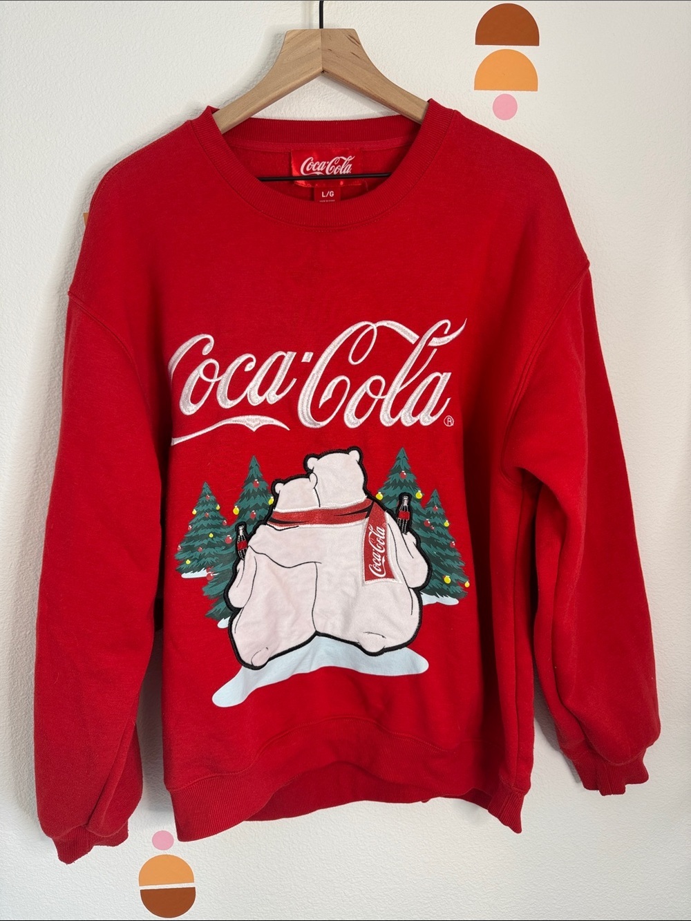 Coca-Cola Red Sweatshirt with Polar Bear and Trees N0189